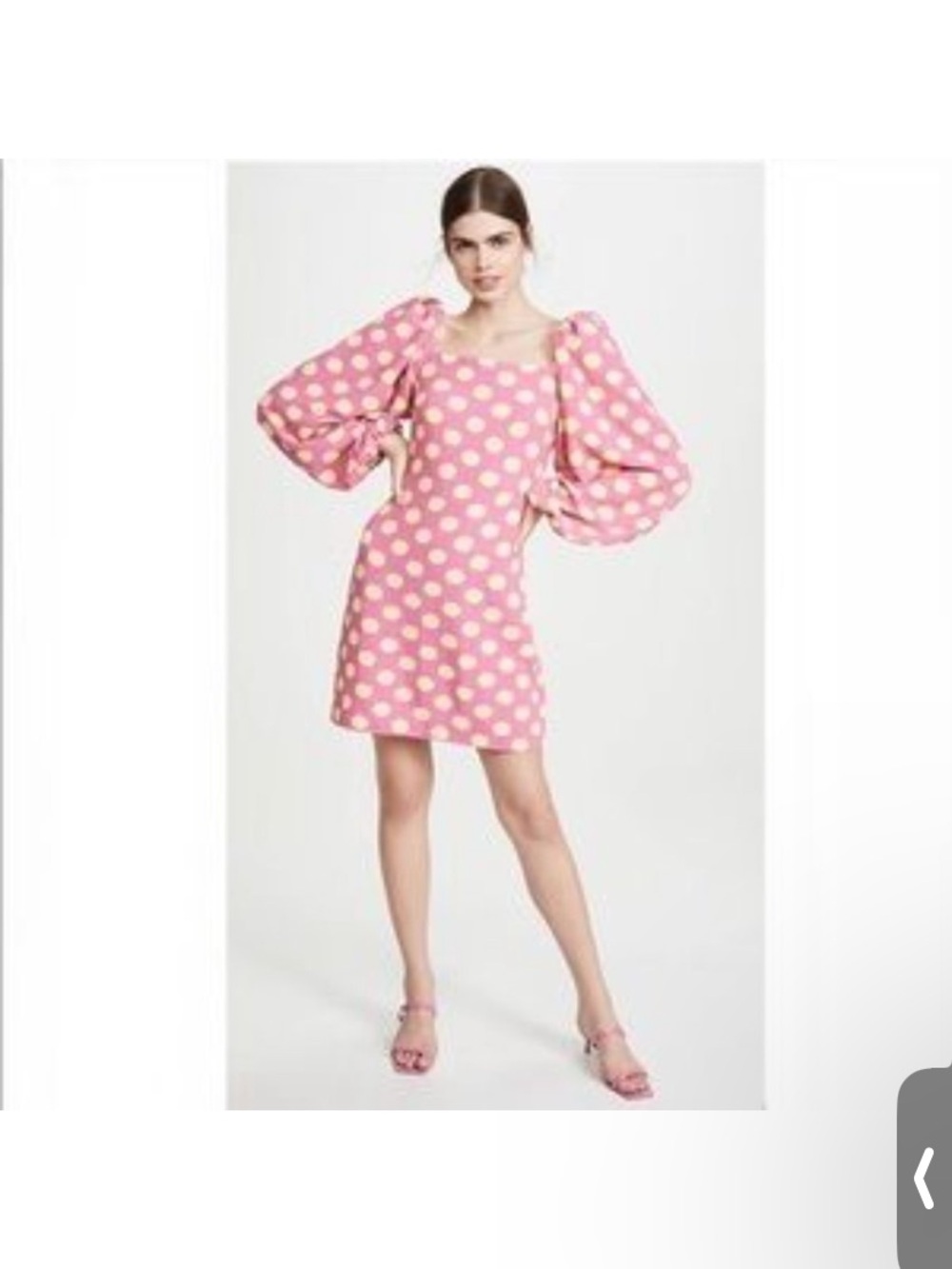 Stine Goya Will Polka-Dot Puff-Sleeve Mini Dress Size Medium